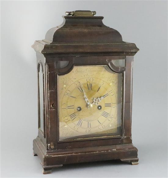 Bailey Chippenham Fecit. A George III walnut cased bracket clock, width 11in. depth 7.75in. height 17in.